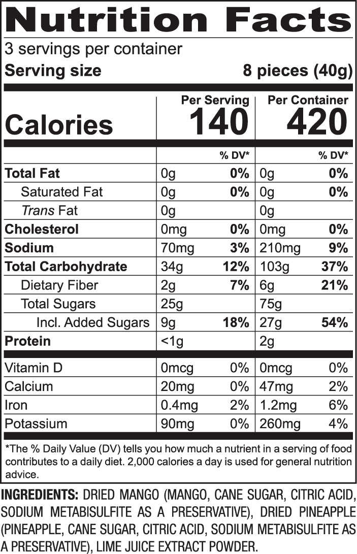 Tropical Fruit Balls (Mango, Pineapple and a Dash of Lime) 4.2oz