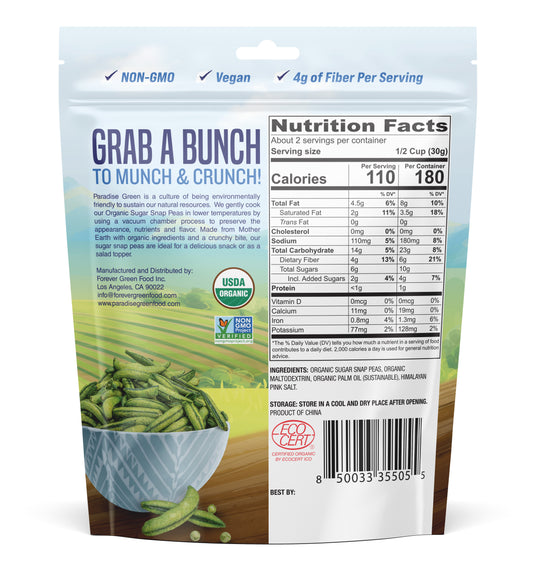 Organic Crispy Sugar Snap Peas 50g