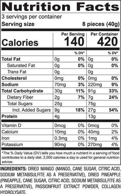 Tropical Fruit Balls Collagen (Mango, Pineapple, Passion Fruit)