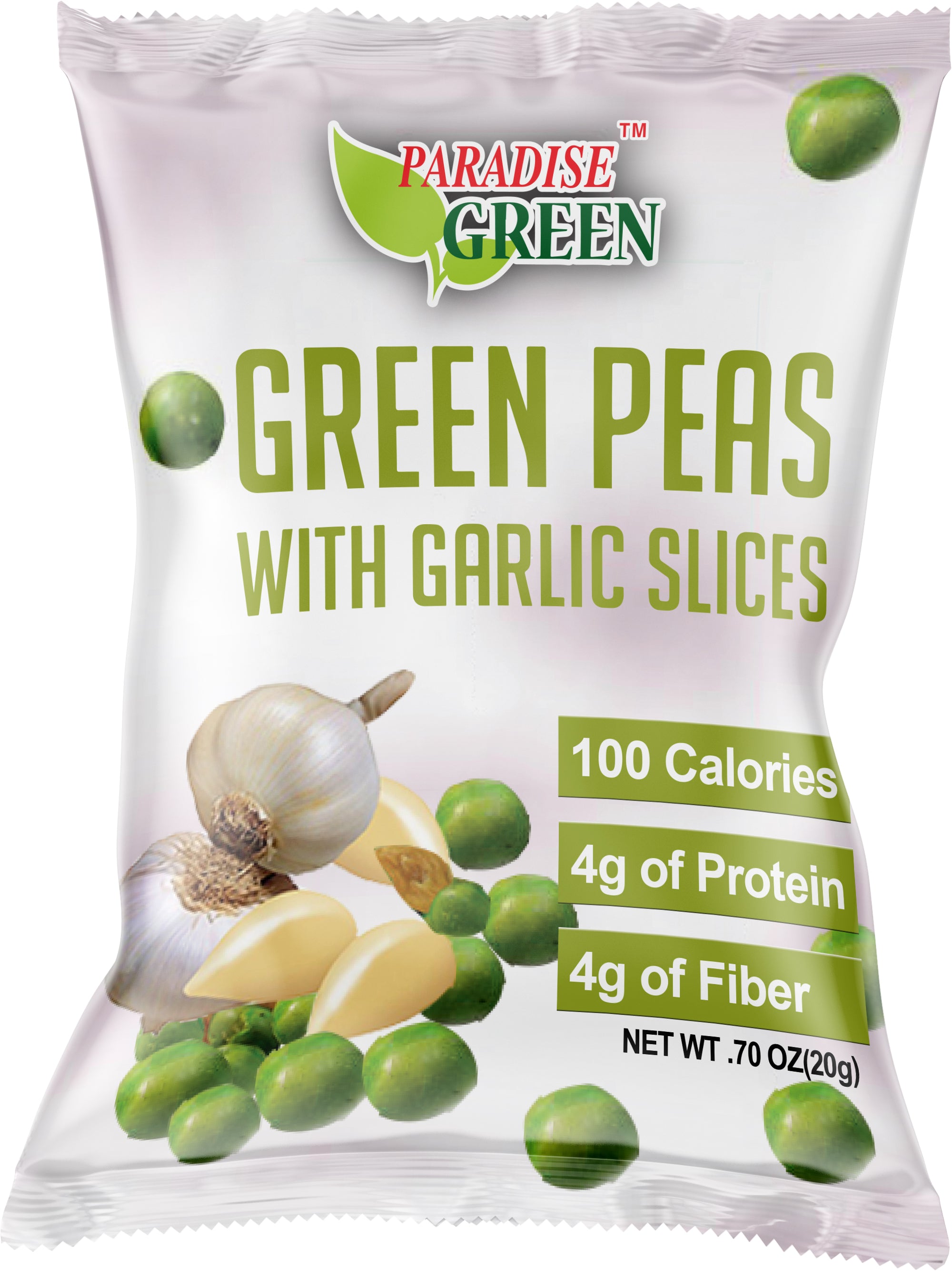 Green Peas with Garlic Slices 9.9oz x 2 bags Forever Green Food